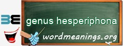 WordMeaning blackboard for genus hesperiphona